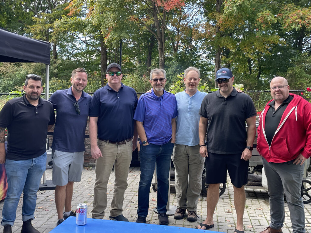 (L to R): Jeff Hewitt (Local 793 executive board member and Local 793 NPH vice president), Justin O’Neill (Local 793 executive board member and Local 793 NPH president), Dave Turple (Local 793 vice president and former Local 793 NPH president), Bob Aykler (property manager), Lars Kristjansen (Local 793 NPH board member/resident), Bob Brook (Local 793 business rep and Local 793 NPH board member), and Mike Scott (Local 793 executive board member and Local 793 NPH treasurer).