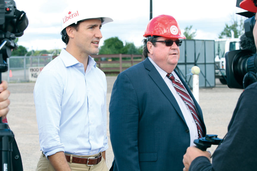 Liberal leader Justin Trudeau with Local 793 Business Manager Mike Gallagher.
