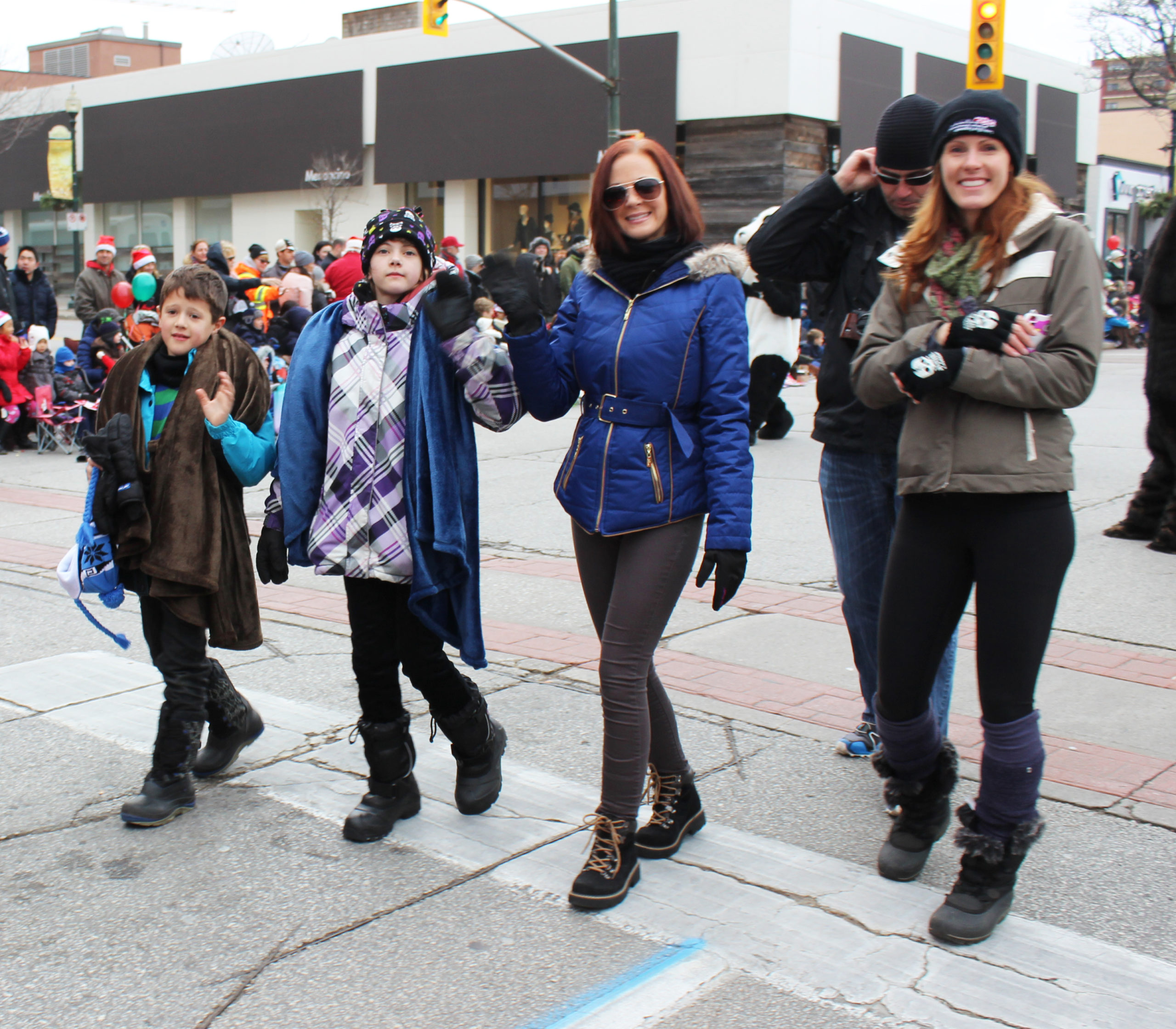 Families enjoy the parade in Oakville.