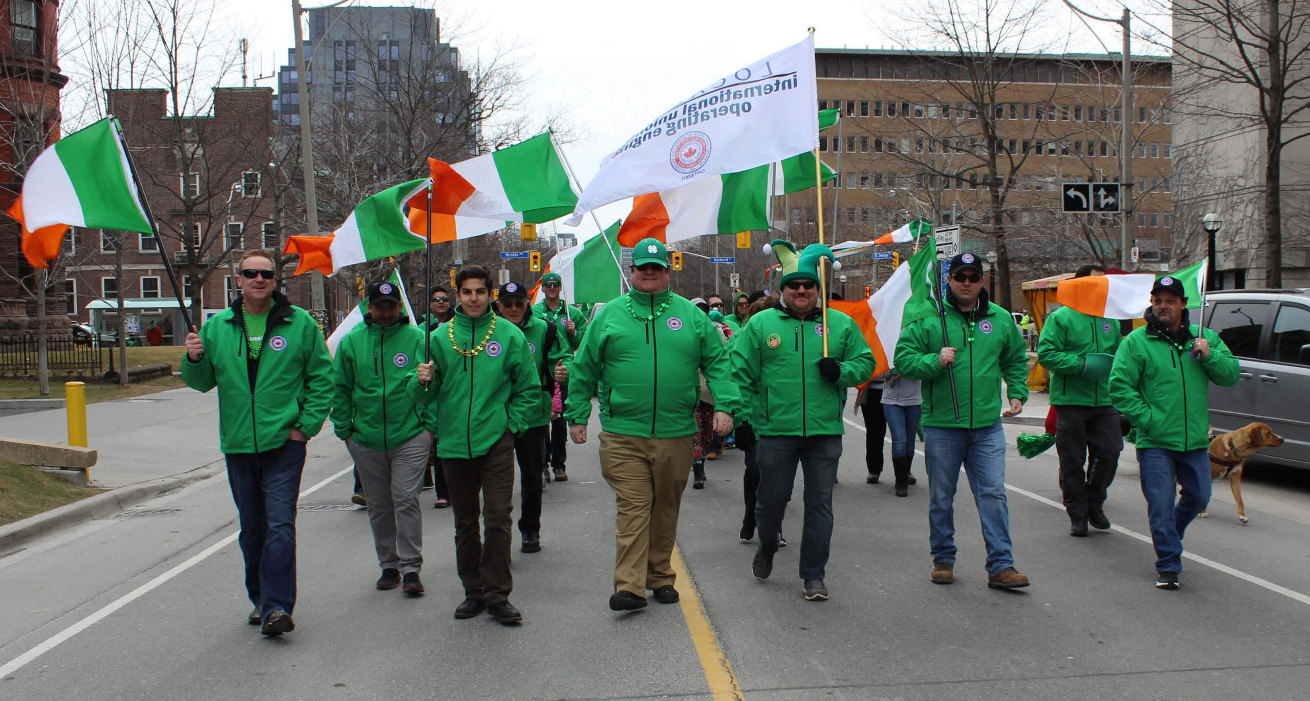Business Manager Mike Gallagher leads the Local 793 contingent.