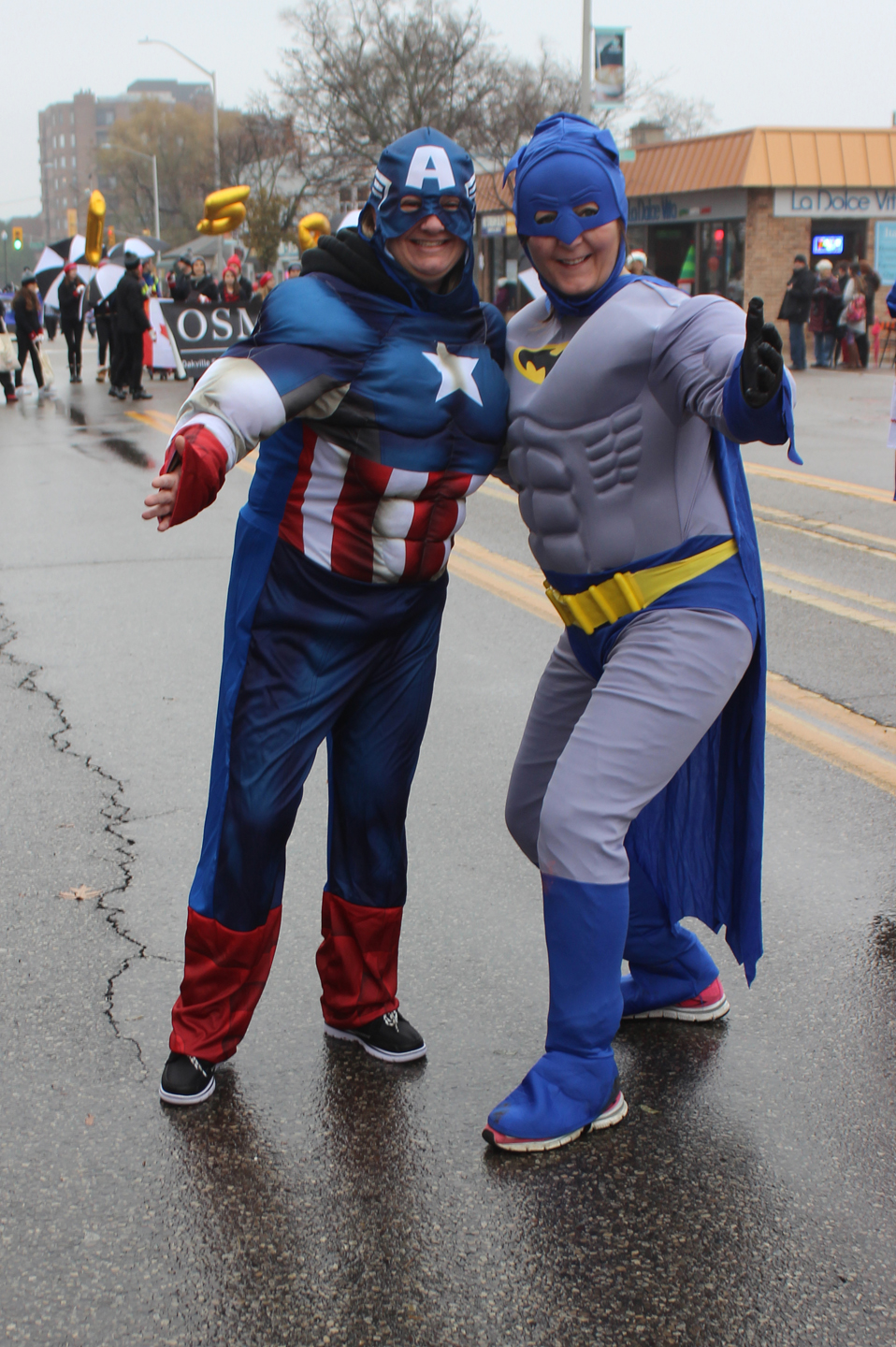 Local 793 members dressed as Captain America and Batman.