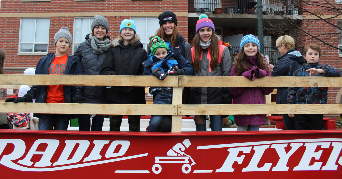 Local 793 members, staff and their families take part in the Santa Claus Parade.