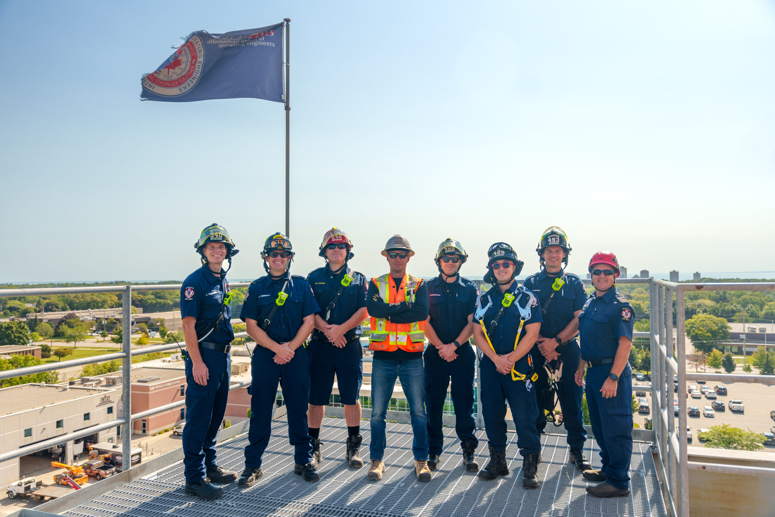 OETIO Instructor Mark Sauter with Oakville Fire Fighters