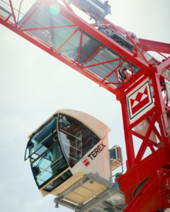 A close up image of a crane cab