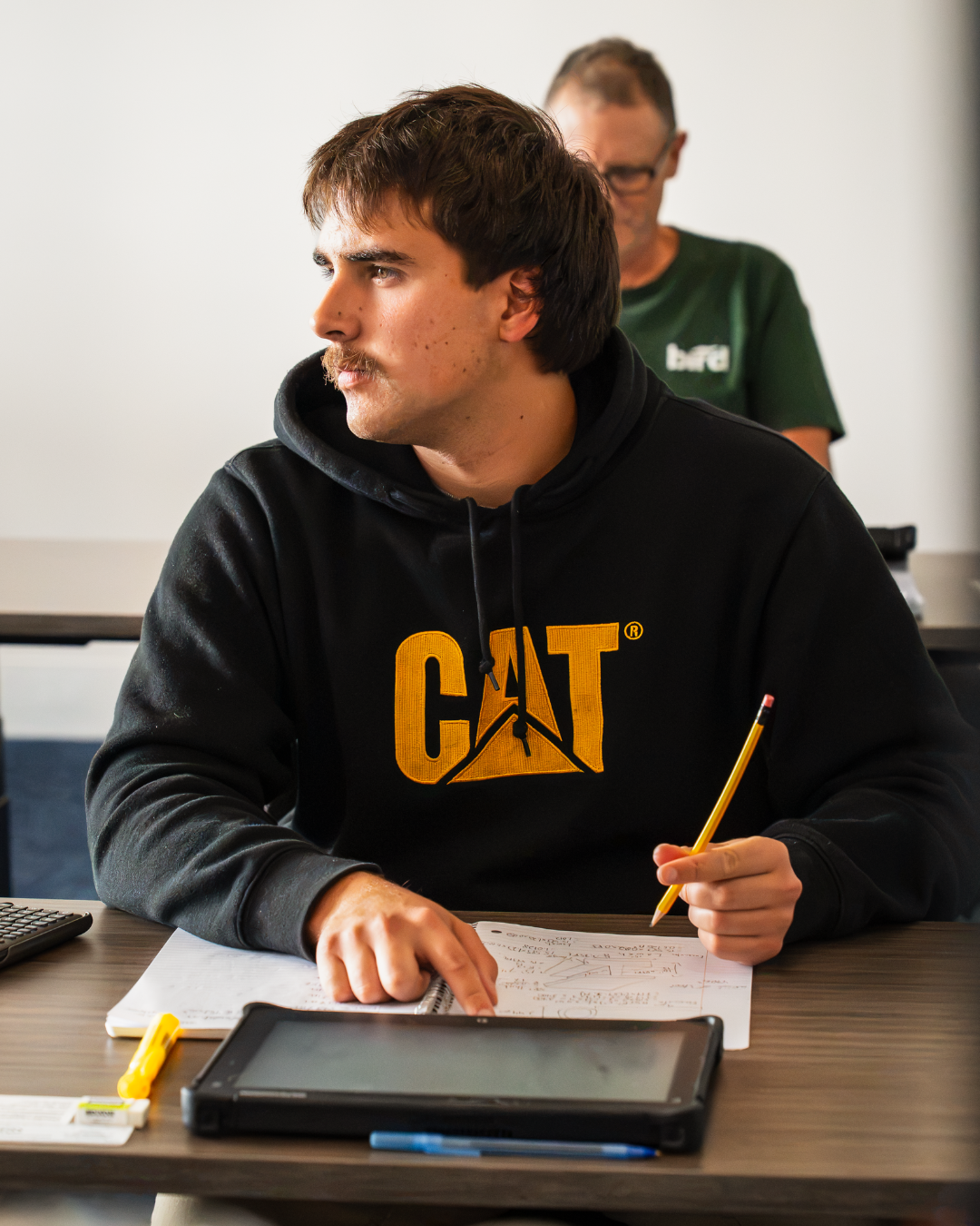 A student in class.