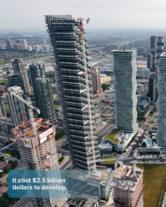 It stands at 81 storeys tall, or 258 metres.