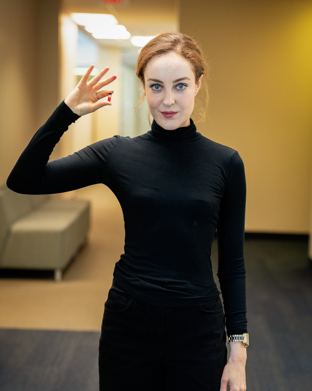 793 staff member Bree Gallagher dressed as Elizabeth Holmes