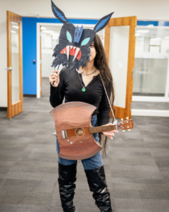 OEBAC staff member dressed as Marceline the Vampire Queen from Adventure Time