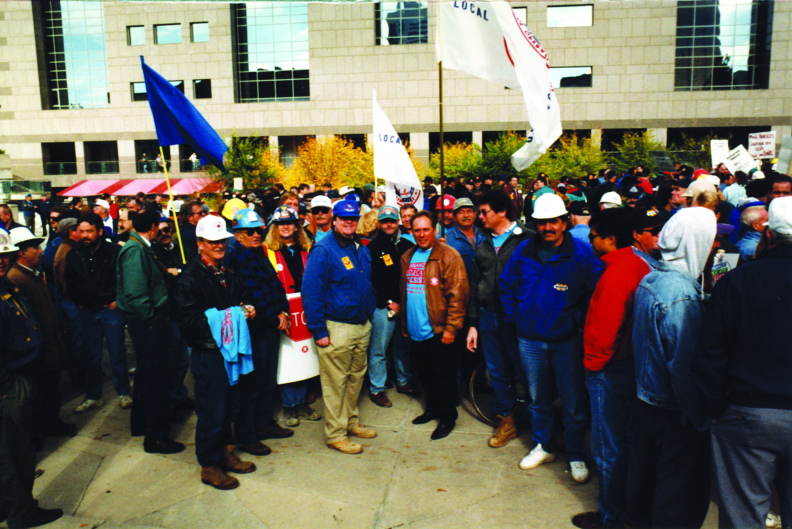ocal 793 Business Manager Mike Gallagher and union members participated in the Days of Action protests against the Harris government in 1996. The highlight of the protest in Toronto was a massive march by thousands to the Ontario Legislature.