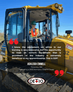 Ashleigh Emmell (Timmins, ON) Operating a 2025 Komatsu D39PXI Dozer (3)