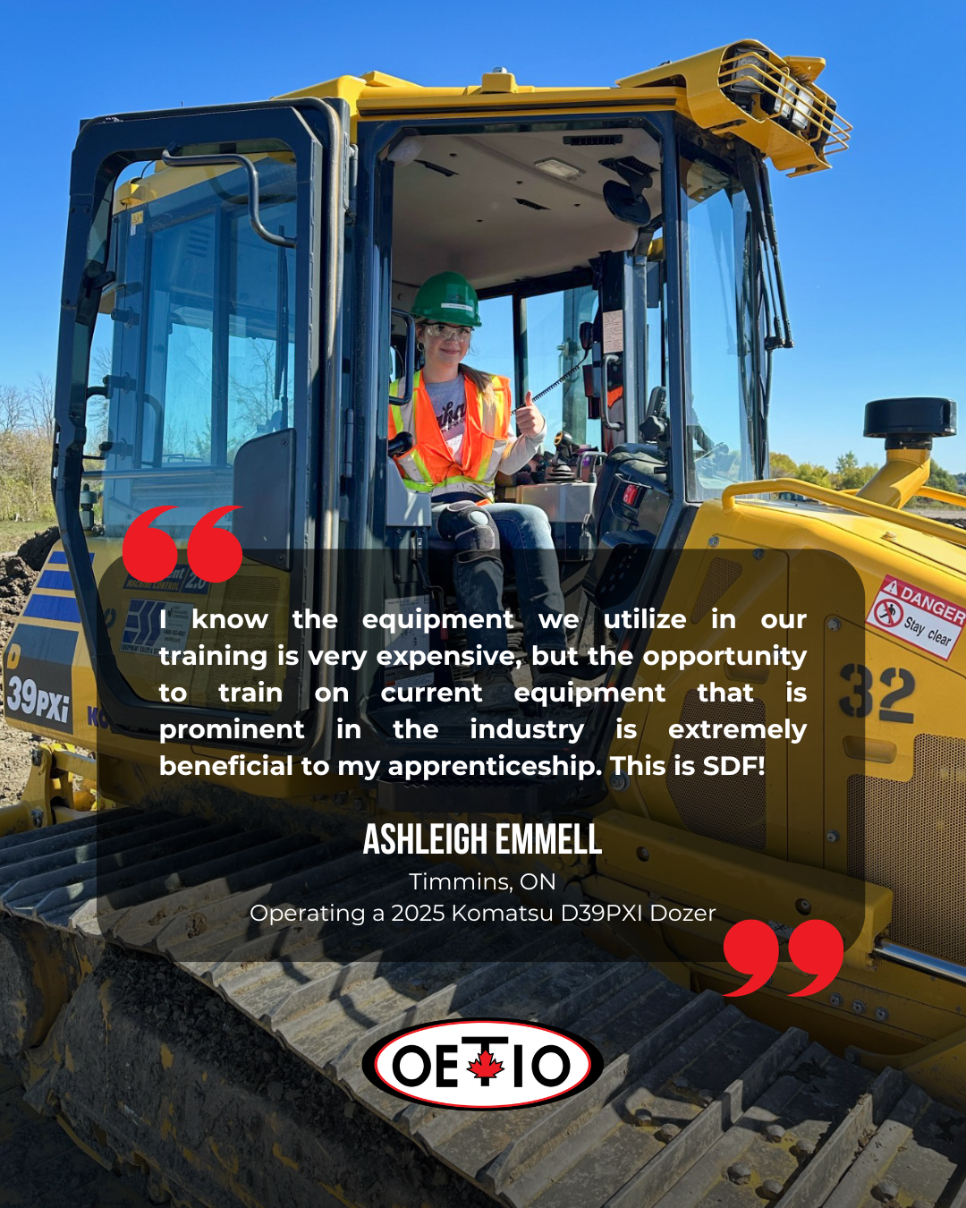 Ashleigh Emmell (Timmins, ON) Operating a 2025 Komatsu D39PXI Dozer (3)