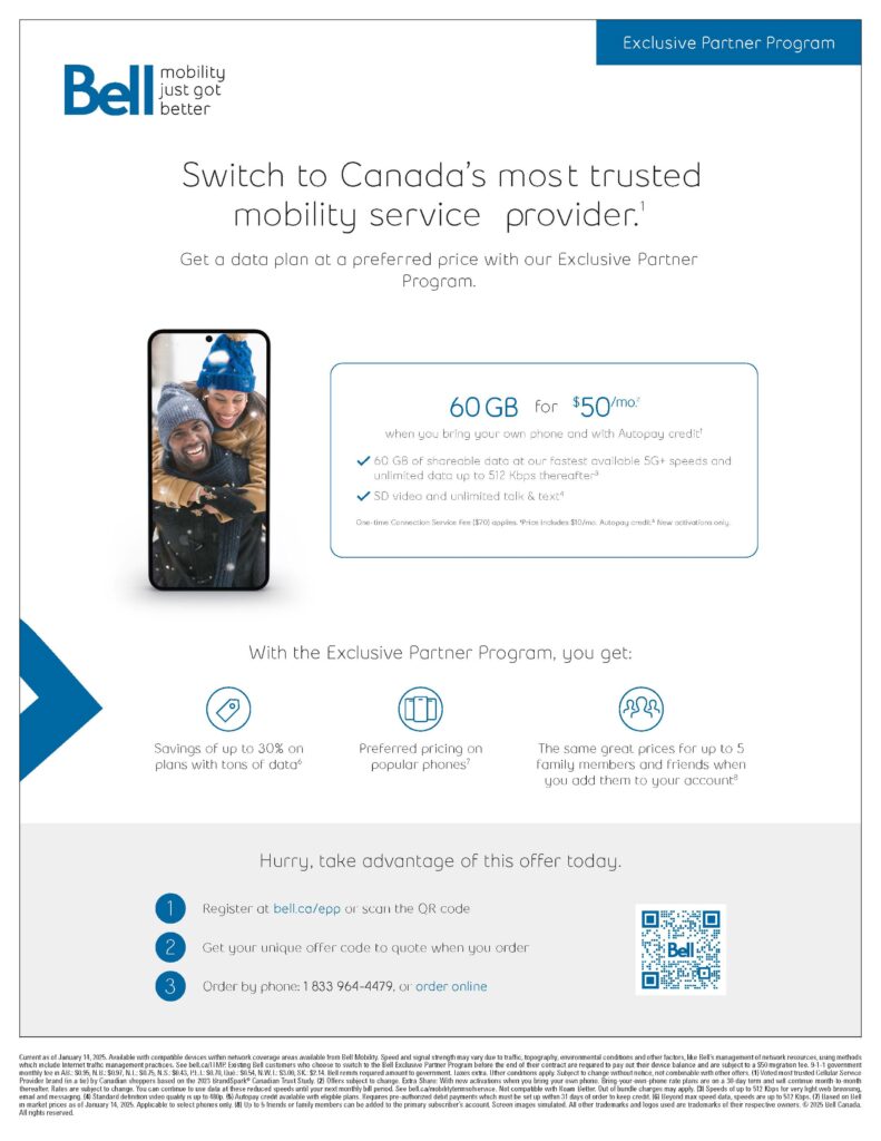 Bell Mobility Discount January 2025