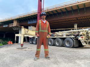 Pictured on site for Amherst is 20-year Local 793 member and steward Brad Gunn.