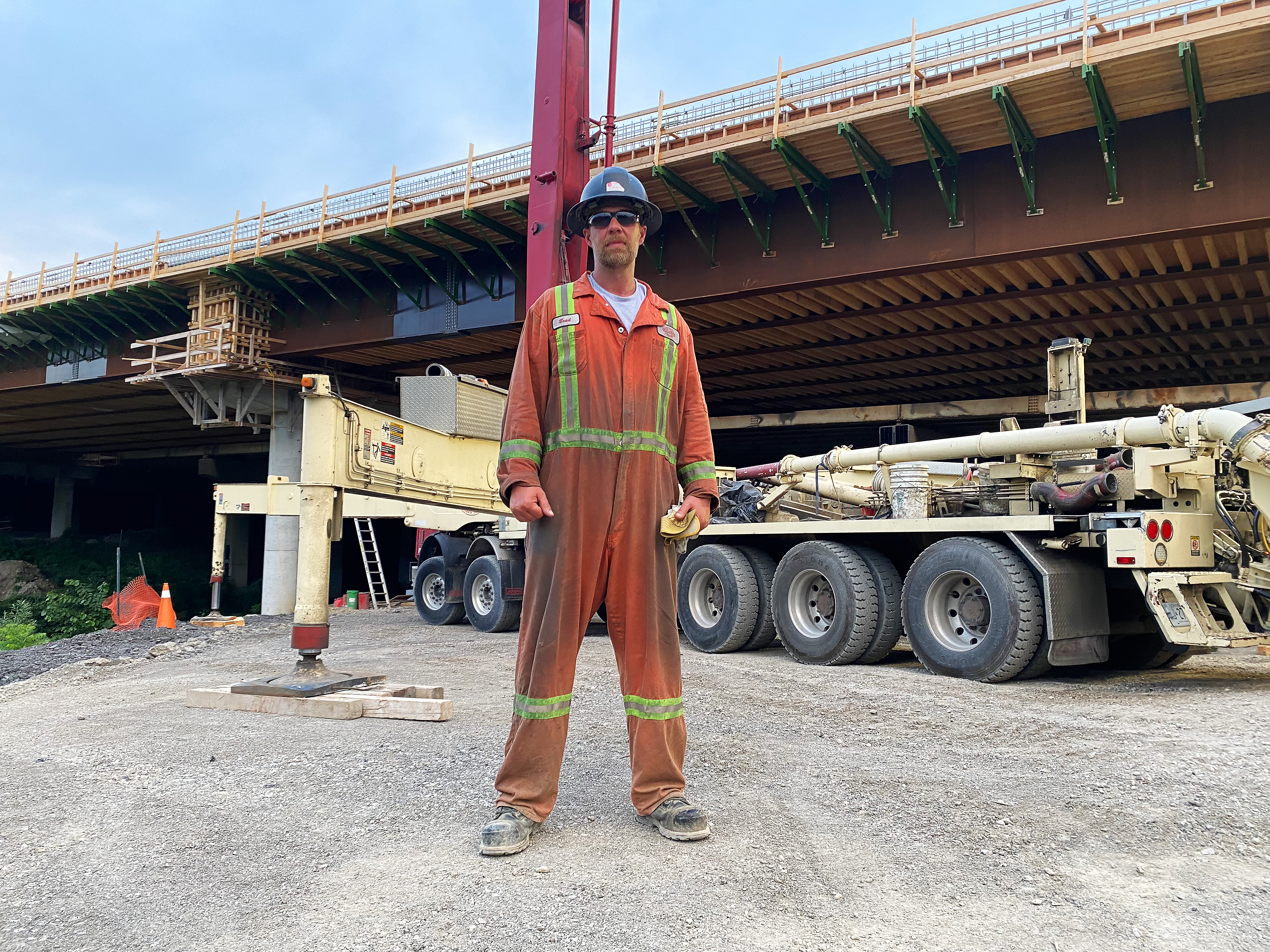 Pictured on site for Amherst is 20-year Local 793 member and steward Brad Gunn.