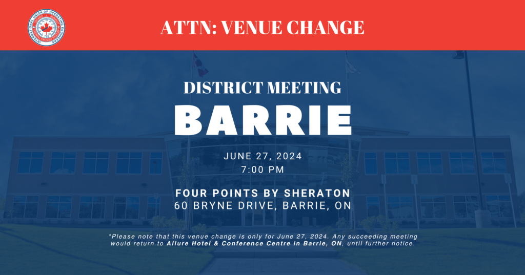 Barrie district meeting venue change
