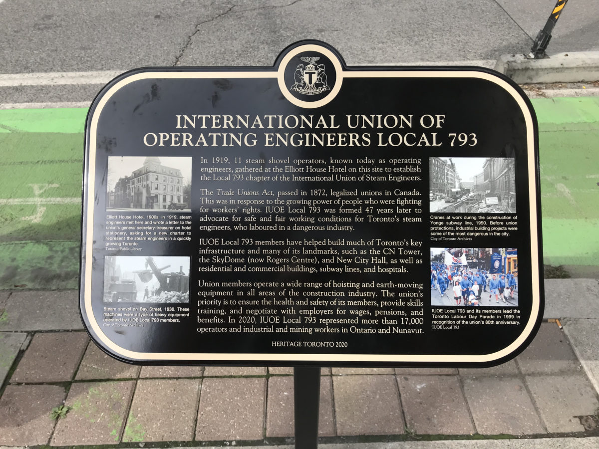 The Heritage Toronto plaque can be found at the corner of Church and Shuter streets in Toronto