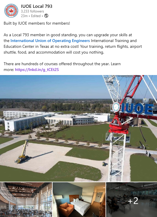 Built by IUOE Members for Members - Social Post