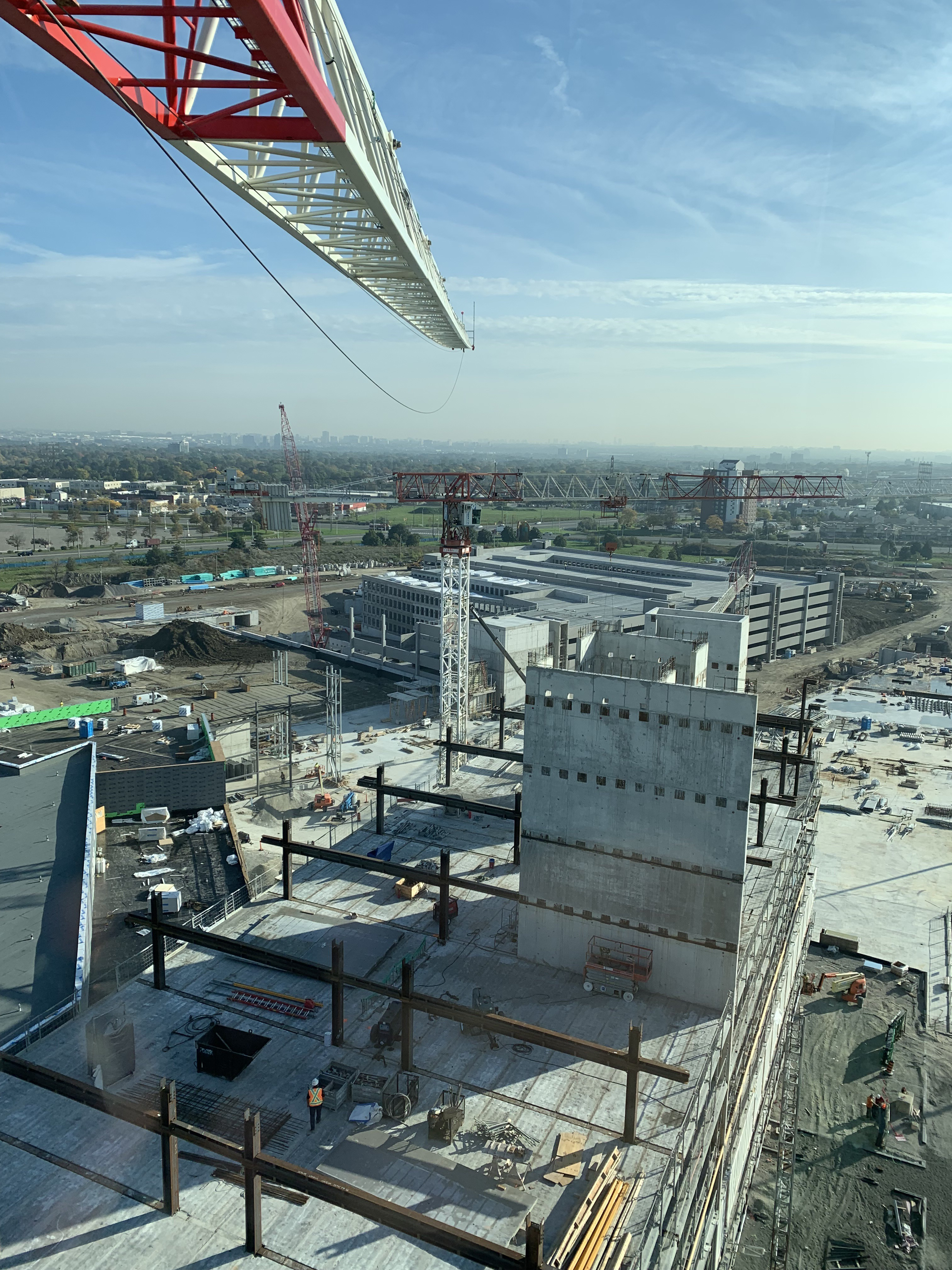 Local 793 member Andrew Rombough's view from his Comedil 332 tower crane.