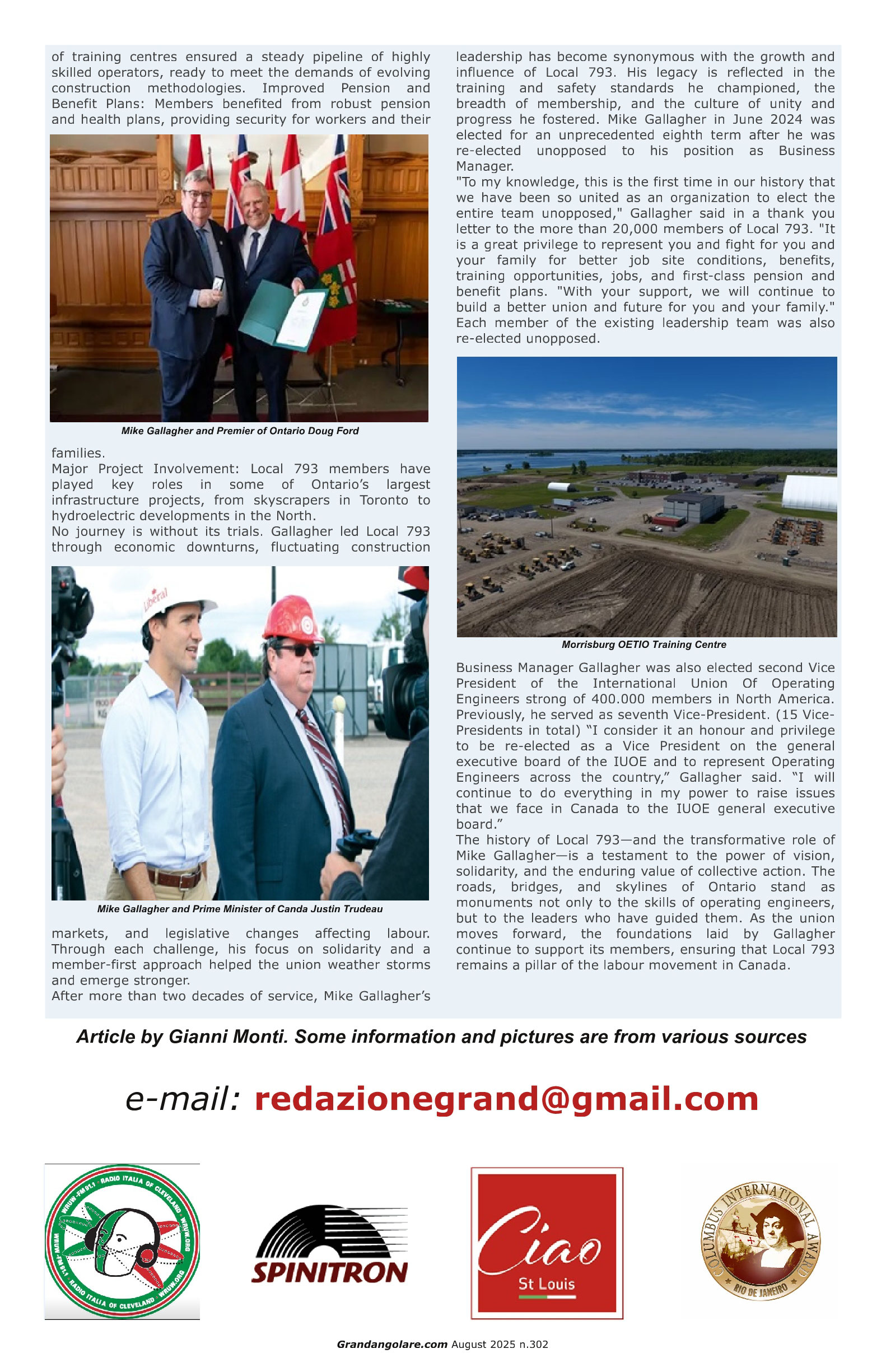 Gianni Monti Article (Mike Gallagher) - Image