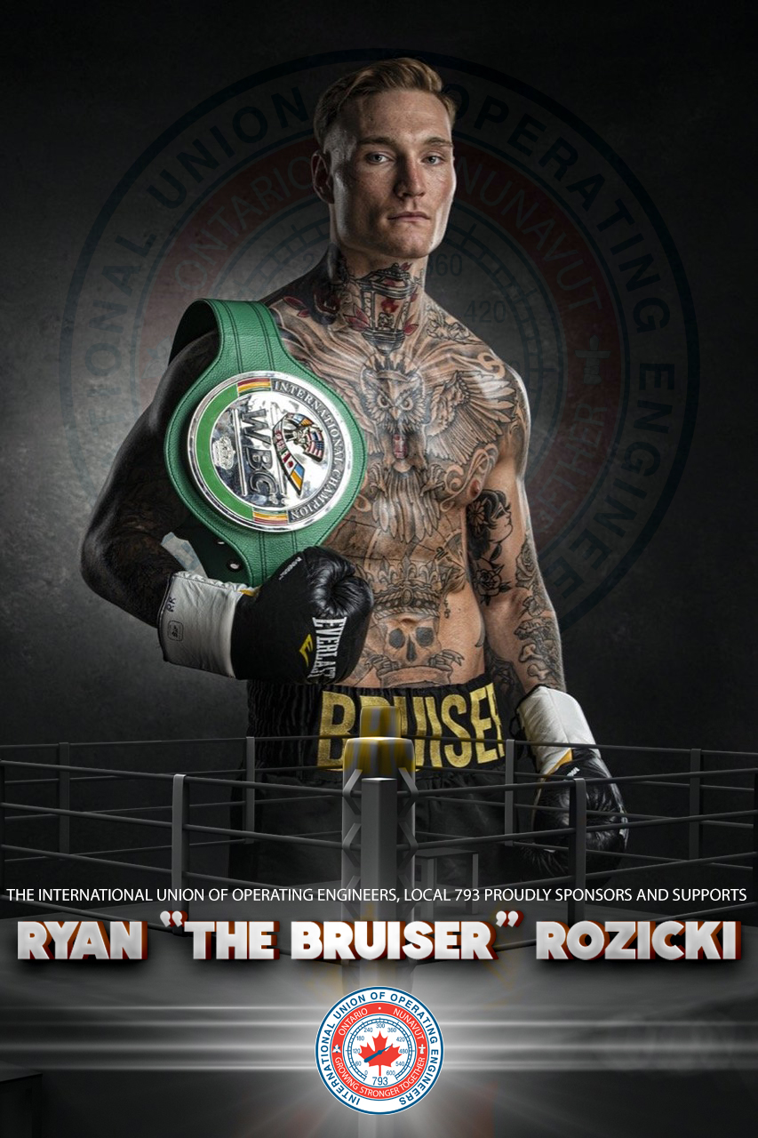 Local 793 is a proud sponsor of Ryan “The Bruiser” Rozicki, son of Baffinland Union site rep Bobby Currie.